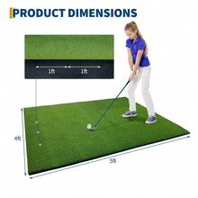 ShiningLove 31mm Thick Golf Hitting Mat, 5x5ft Golf Training Mat For Indoor & Outdoor Practice, Realistic Turf With Shock Absorption For Swing Detection, Left/Right Hand - 5x4ft - Xem 2