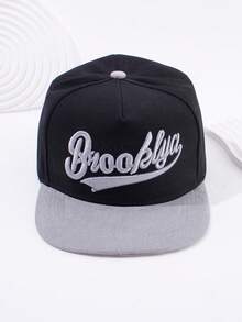 1 件装男士刺绣布鲁克林纽约市字母棒球帽，休闲透气可调节按扣帽，适合海滩、街头和日常穿着 - Brooklyn刺繡 - 查看 5