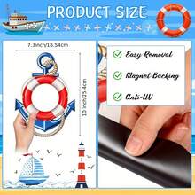 2pcs/Set Cruise Door Magnetic Anchor, Car Magnetic Anchor, Magnetic Sticker With Life Buoy, Comes With 3 Paint Pens, Nautical Ship Anchor, Cruise Door Decor, Fridge Decor, Cruise Fridge Decor, Beach Party Gifts - 2 PCS Magent+3pen - View 7