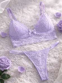 Women Sexy Lingerie Sets - 紫丁香色 - 查看 3