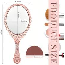 1/4/10/20pcs Retro Handheld Makeup Mirrors Set, With Small Gold/Silver/Rose Gold Embossed Design, Portable Compact Mirrors, Suitable For Princess Theme Party And Travel,Giveaways,Travel,Cheap Stuff,Travel Essential - Multicolor - View 8