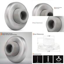 Concave Wall Door Bumper Stop Brushed Satin Nickel 2-1/2" Outside Diameter Stainless Steel Cover With 1-1/8" Gray Rubber Bumper Easy To Install With Screw - ConcaveSatin Nickel - View 1