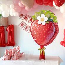 4pcs Strawberry Shaped Piñata Set, Strawberry Theme Piñata Suitable For Birthday Party, Party Decoration, Fun Decoration, Photo Props, Includes Bat And Blindfold, Confetti - Strawberry-shaped Piñata Set - View 3
