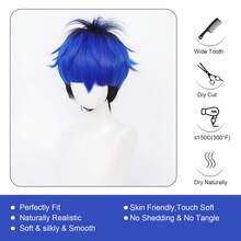YEWELL Blue 100 Days Role-Playing Headgear Daily Series Japanese Cosplay Headgear Series Multi-Style Interpretation Of Cartoon Anime Suitable For Private Parties Daily Role-Playing Halloween - Blue - View 2