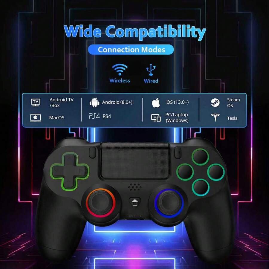 Wireless Controller Compatible With P4/Pro/Slim And PC - 1000mAh Battery, 6-Axis Motion Sensor, Audio Jack - View 1