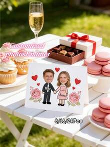 8/16/24 piezas Tarjetas de mesa de boda personalizadas, con nombres y números de mesa, diseño minimalista y elegante, adecuadas para recepción de boda, despedida de soltera, fiesta de compromiso, decoración del mostrador de recepción, recuerdo de boda único - Multicolor 2 - Ver 2