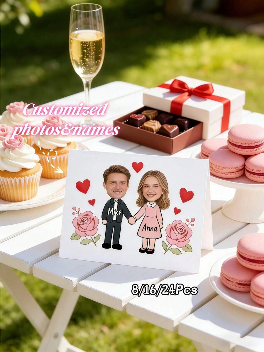 8/16/24pcs Customized Wedding Table Cards, Personalized With Names And Table Numbers, Minimalist Elegant Design, Suitable For Wedding Reception, Bridal Shower, Engagement Party, Reception Desk Decor, Unique Wedding Favor - Multicolor 2 - View 1