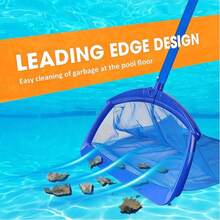 Red skimmer para hojas para la limpieza de piscinas: red de repuesto para piscinas de 40 x 41 cm, red de malla para la limpieza de piscinas y rastrillo separador para estanques. Apto para palos estándar. - A - Ver 9
