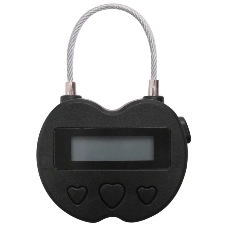 Smart Time Lock LCD Display Time Lock USB Rechargeable Temporary Timer Padlock Travel Electronic Timer Black - Multicolor - View 1