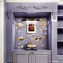 30 miếng dán tường hình tròn bằng acrylic màu bạc, gương trang trí có thể tháo rời cho phòng khách, phòng ngủ, văn phòng và cửa sổ. - Nhiều màu - Xem 9