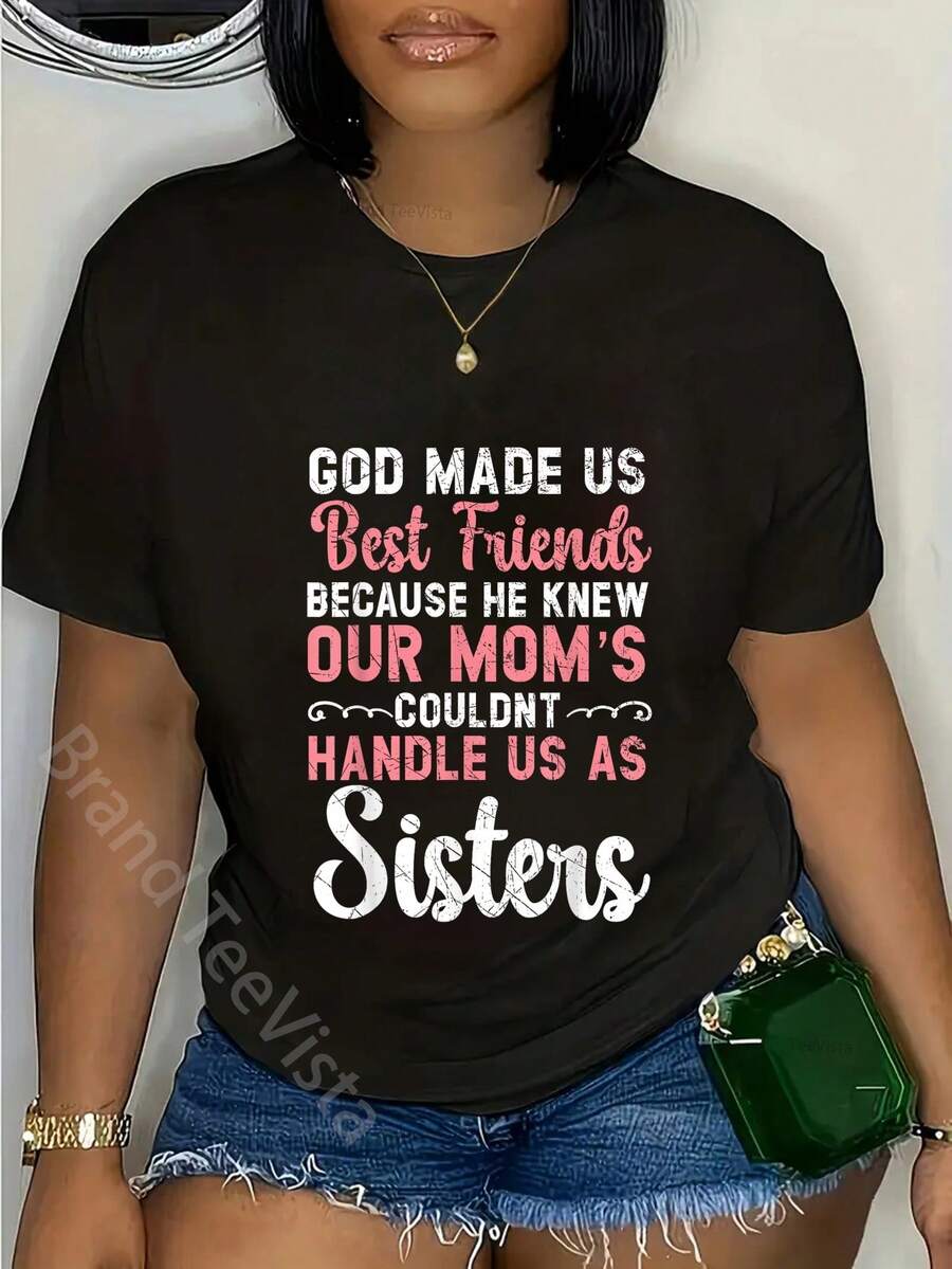Best Friend Forever Friendship Bestie BFF Squad T-Shirt - Black - View 1