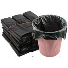 50pcs Black Thick Garbage Bags, Heavy Duty, 32*52cm, Large Capacity, Reusable, Kitchen & Outdoor Trash Bags - Black - View 7