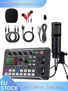 BM800 Condenser Microphone + F998 Sound Card Kit, Suitable For Computer Recording, Gaming Voice Chat, High-Quality Sampling, And Home Use - Multicolor - View 12