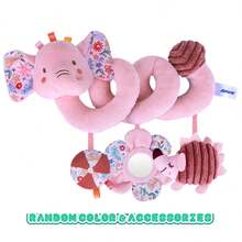 婴儿高对比度黑白螺旋推车玩具和汽车座椅玩具 - 毛绒动物感官发育和婴儿床活动玩具 - 柔软且富有教育意义 - 彩色 - 查看 18