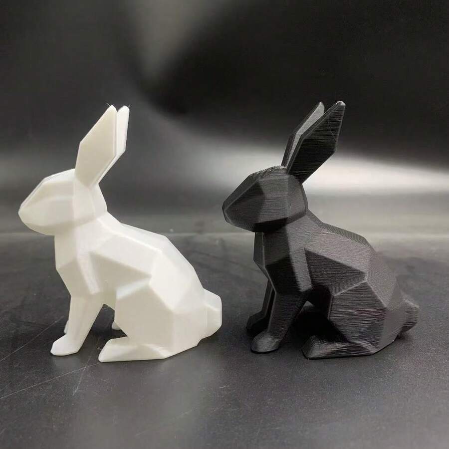 Đồ trang trí hình thỏ Phục Sinh dễ thương in 3D dành cho Halloween và lễ Phục Sinh. - Trắng - Xem 1