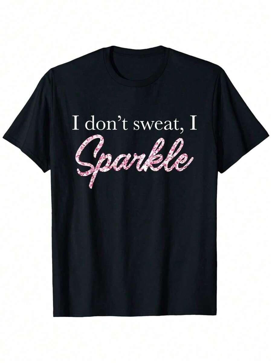 Camiseta Gráfica "No Sudo, Brillo" - Unisex, 100% Algodón, Corte Relajado, con Estampado de Purpurina Rosa, Ligeramente Elástica y Tejido de 220 g/m², Lavable a Máquina, Camiseta Casual para Hombres y Mujeres (Tallas S-XXXL) - Negro - Ver 1