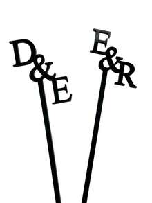 10/30/50pcs Customized Name Stir Sticks, Personalized Acrylic Drink Stirrers, Single Letter Cocktail Stirrers For Wedding & Party ,Forever Love - Nhiều màu - Xem 17