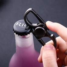 Men's Zinc Alloy Keychain Bottle Opener Rotating Pressure Relief Key Chain - A - View 5