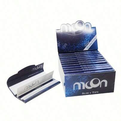 moon. 24pcs/Pack MOON Extra Large Ultra Thin Rolling Papers With Filters, 108*44mm, Smooth Burning, Home Supplies, Christmas Gift, Christmas Decor, Christmas Party Supplies