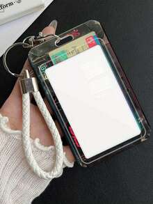 Retro Cassette Tape Style Card Holder, Sliding Design With Anti-Lost Lanyard, Durable Structure, Suitable For ID/Transit Cards/Other Cards, Retro Style, Protective, Shock & Scratch Resistant - Multicolor - View 6