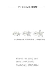 3只装925纯银精致花瓣方形立方氧化锆耳钉，低过敏性纯银材质，适合女性日常佩戴、约会、度假、婚礼、派对、节日礼物 - 銀色 - 查看 4