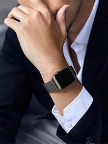 1条米兰尼斯表带，兼容表带38mm/40mm/41mm/42mm/44mm/45mm/46mm/49mm，金属不锈钢表链，兼容 Ultra/Series 11/10/9/8/7/6/5/4/3/2/1SE，男女通用闪亮商务智能手表表带，时尚磁扣表带配件，兼容表带，高级优雅替换腕带，生日圣诞节完美礼物，适合办公室晚宴等场合 - 38/40/41/42(Series 10/11)mm - 查看 7
