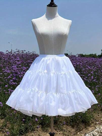 Petticoat For Cosplay Costume - Fluffy Tulle Tutu Underskirt For Lolita, Anime, Gothic Fashion, Multi-Layer Crinoline, Stretch Band