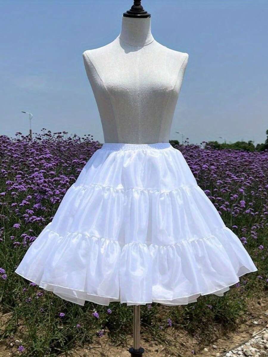 Váy lót cosplay - Váy xếp ly bằng chiffon bồng bềnh, phù hợp cho phong cách Lolita, Anime, Gothic, nhiều lớp voan, eo co giãn. - màu đen - Xem 1