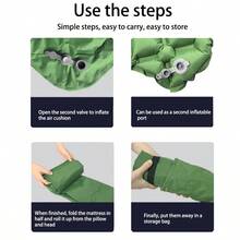 充气床垫、露营床垫、气垫床、超轻户外睡垫、折叠床、徒步睡垫、防潮垫、地垫、野餐垫、圣诞节客人充气垫、车载休息充气垫 - 彩色 - 查看 5