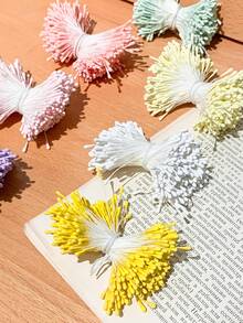 100 piezas/Paquete Estambre de flor artificial de 2mm, decoración floral artesanal para el hogar, polen de flores artificiales, adecuado para Navidad, elaboración de arreglos florales para bodas, scrapbooking, decoración de bodas - Multicolor - Ver 5