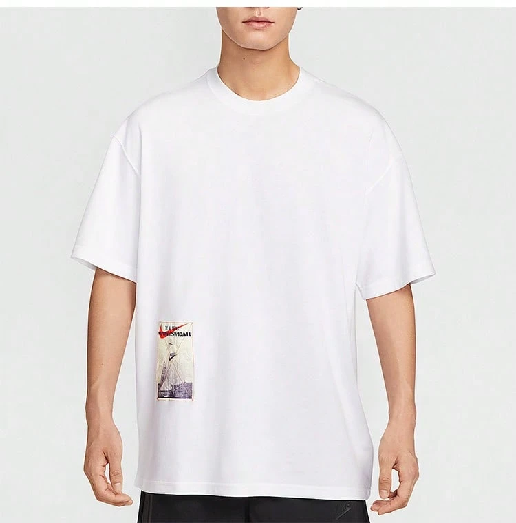 Nike 男子新款寬鬆針織休閒運動T卹 - 白色 - 查看 1