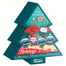 Funko Pocket POP! Lilo & Stitch - Christmas Tree Happy Holidays - Pack Of 4 Mini Figures 3.8cm - Stitch And Angel With Christmas Hat - Multicolor - View 1