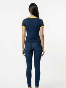 BabyLook Women's Embroidered Brazil Shirt Without State - 藏蓝色 - 查看 4
