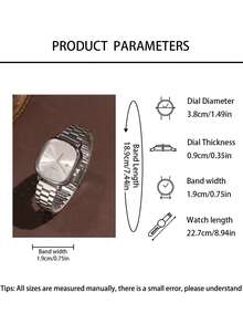 3PCS Luxury Business Men's Watch Set, Part Of A Stylish Men's Collection, Includes A Square White Dial Minimalist Quartz Watch With A Silver Stainless Steel Band That Has A Smooth Texture, A Black Diamond-Patterned Leather Wallet, And A Metal Pen. The Design Is Sharp And Exquisite, Exuding A Calm And Sophisticated Style. - Silver - View 5