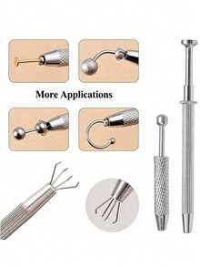 4-Claw Stainless Steel Piercing Ball Grabber Tool - Jewelry Holder And Small Item Picker, Suitable For Replacing Flat Earrings, Body Piercing Tool Kit, Jewelry Making And Repair - Grabber - View 2