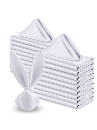 8pcs/4pcs White Satin Napkins - 30x30cm Cloth Napkins, Square Satin Napkin Set - Soft & Reusable, Ideal For Weddings, Parties, Mother's Day, Valentine's Day, Graduations, Luncheons, Restaurant Decor