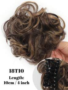 爪夹式凌乱发髻假发片 合成波浪发髻甜甜圈盘发发髻假发片 女士女孩接发 - 彩色 - 查看 19