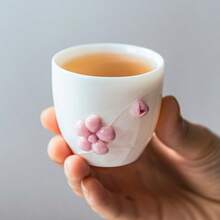 手工捏花陶瓷茶杯，功夫茶具套装，礼盒装，饮水杯，茶杯，水杯 - 彩色 - 查看 10