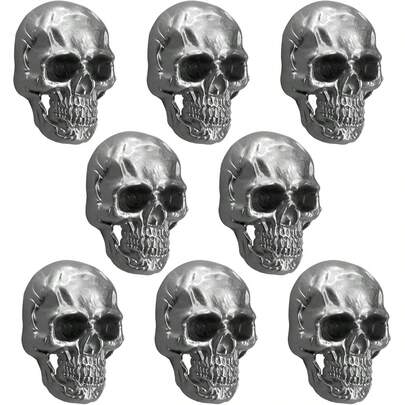 6pcs Skull Fridge Magnets Vintage Skeleton Refrigerator Magnets Funny Cool Decorative Magnets For Locker, Whiteboard, Kitchen, Office, Adsorb Photos Notes (Black Color)