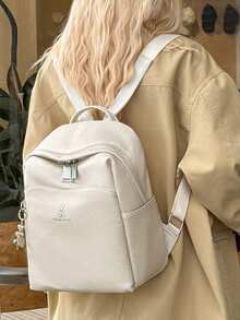 Fashion Women's Large Capacity Backpack For Travel And Commute, Student Bag, Street Style - White - View 3
