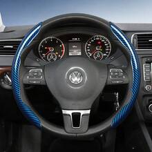 Hocasen For Segmented Carbon Fiber Steering Wheel Cover Sporty Style Non-Slip Comfortable Grip 2 Pieces/3 Pieces Set Options Quick-Install Design All-Season Compatibility For Tiguan/Golf/Polo/Passat/Jetta/ID.3/ID.4/Atlas/Teramont/Taos/T-Cross/Taigo/Touran/Multivan/Caddy/Amarok/Crafter/Transporter/Gol/Virtus/Voyage/Nivus/Touareg/ID.5/ID.7/ID. Buzz Black Blue Silver Red White - Sectional Carbon Fiber Steering Wheel Cover - View 18