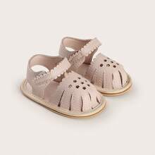 1 đôi dép xăng đan cho trẻ sơ sinh, giày tập đi mềm mại và thoáng khí cho bé 3-6-9 tháng tuổi, dép đế mềm chống va chạm. - Màu be - Xem 8