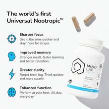 Mind Lab Pro ®   MLP ®   V4 Universal Nootropic ™   Brain Booster Supplement For Focus, Memory, Clarity, Energy - 60-Count - Plant-Based, Naturally Sourced Memory Vitamins For Better Brain Health, Made In USA - 1 - 查看 2