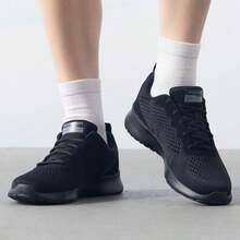 Skechers 232291-BBK Men's Cushioned Rebound Running Shoes For Road Running & Fitness - Black - View 1