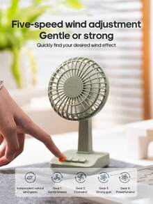 kinscoter 1个可充电2000mAh迷你复古桌面风扇，夏季可充电电动复古桌面风扇，循环冷却风扇，适用于办公室、卧室、酒店，礼品 - 檯面風扇 - 查看 6