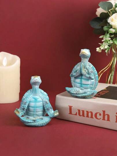 Resin Sea Turtle Meditation Statue - Zen Sea Turtle Meditation Sculpture - Home & Garden Decor Yoga Turtle Sculpture, Outdoor Animal Statue