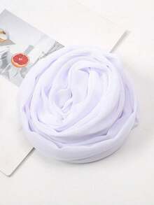 2pcs Women Scarf Headband Set, Versatile Underlay Cap Combo, Hijab, Middle East Abaya Matching, Elastic Underlay Cap, Chiffon Scarf & Cap Set, Casual Outfit - White - View 6