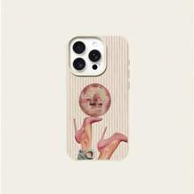 1个TPU材质复古粉色条纹迪斯科球高跟鞋图案手机壳，兼容 17 Pro Max/17/16 Pro Max/15/13/12/11、S20 FE/A15/S24/A55、Note 11/Note 12/Note 13 Pro，全包防摔软壳保护套 - 白色 - 查看 5