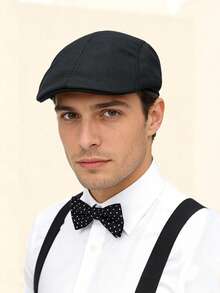 1/2/3pcs Men's Solid Color Adjustable Beret Hat, Fashion Outdoor Casual Hat Suitable For Autumn/Winter Street, Business, Gatherings - Multicolor - View 2