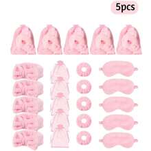 4/20件套粉色SPA派对头带眼罩礼盒套装，包含粉色头带、眼罩、发圈、薄纱丝带，适合新娘送礼会、婚礼、生日、SPA睡衣派对等场合。 - 派對禮物套裝 - 查看 1